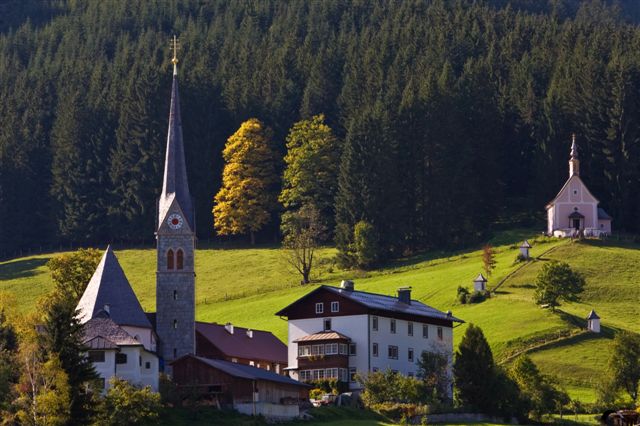 Gosau, beautiful town in Salzkammergut region, Austria